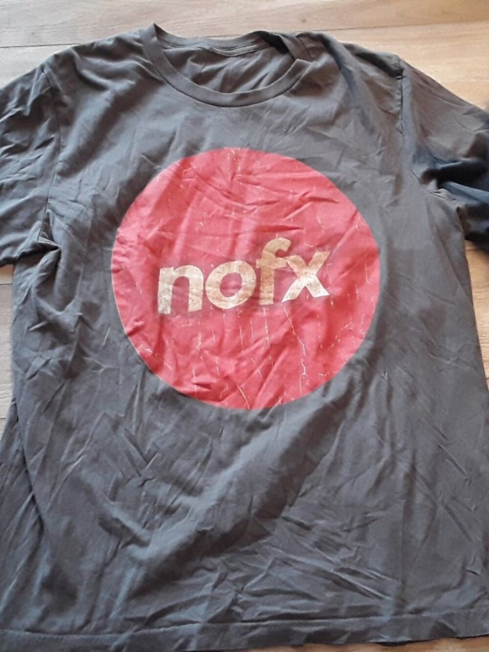 Vintage NOFX Red Circle Logo T-Shirt - Punk Band Shirt - Faded Distressed Print